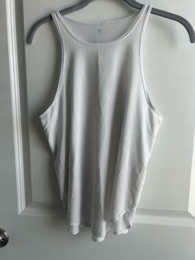 Fabletics White Ribbed Athletic Tank Top